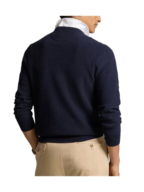 maglia uomo nido d'ape cotone navy POLO RALPH LAUREN | 710918163001